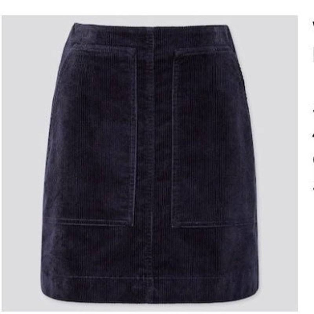 Uniqlo Navy Corduroy Mini Skirt